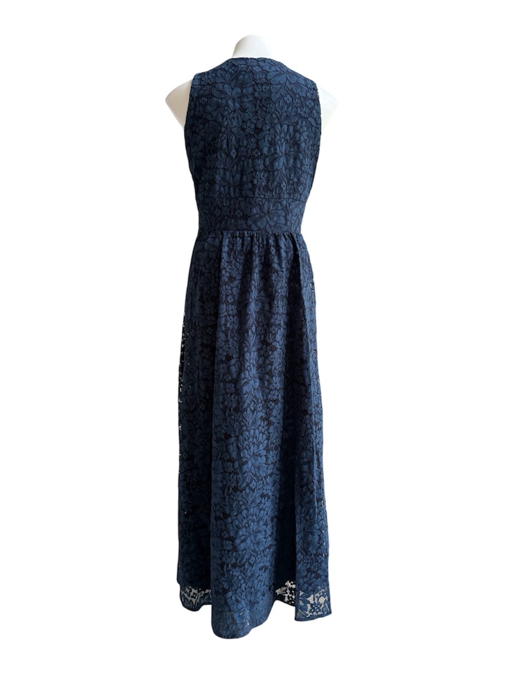 Boden Lace Plunge Neck Panel Dress Navy Size 6 NWT - Picture 8 of 14